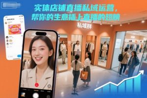 实体店铺直播私域运营，帮你的生意插上直播的翅膀-网创项目总站