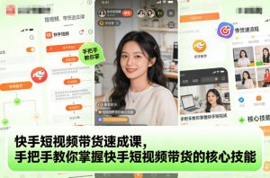 快手短视频带货速成课，手把手教你掌握快手短视频带货的核心技能-网创项目总站