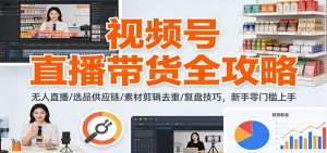 视频号直播带货全攻略：无人直播/选品供应链/素材剪辑去重/复盘技巧，零门槛上手-网创项目总站