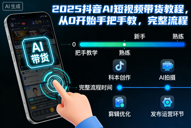 2025抖音AI短视频带货教程，从0开始手把手教，完整流程-网创项目总站