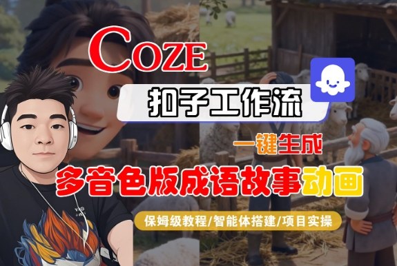Coze扣子智能体工作流一键生成“多音色版成语故事“动画，全流程保姆级教学-网创项目总站