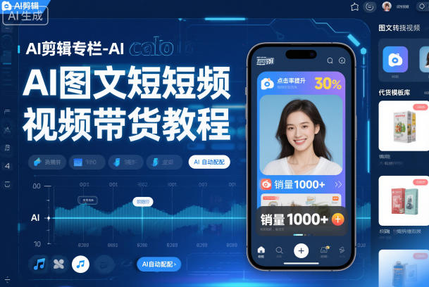 AI剪辑专栏-AI图文短视频带货教程-网创项目总站