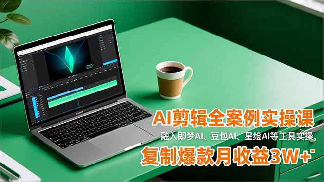 AI剪辑全案例实操课，融入即梦AI、豆包AI、星绘AI等工具实操，复制爆款月收益3W+-网创项目总站