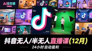 抖音无人/半无人直播课(12月-网创项目总站