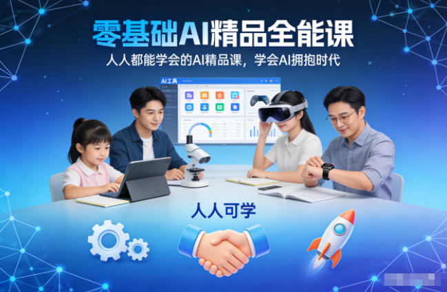 零基础AI精品全能课，人人都能学会的AI精品课，学会AI拥抱时代-网创项目总站