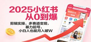 2025小红书从0到爆：剪辑实操，多赛道变现，暴力起号，零基础也能月入破W-网创项目总站