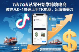 TikTok从零开始学跨境电商，教你从0-1快速上手TK电商，出海賺美刀-网创项目总站