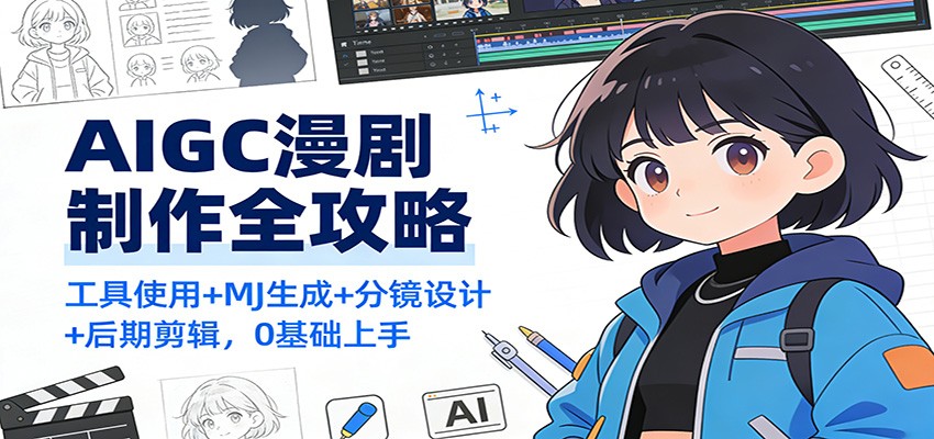 AIGC漫剧制作全攻略：工具使用+MJ生成+分镜设计+后期剪辑，0基础上手-网创项目总站