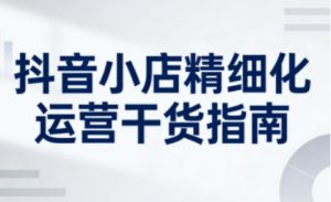 抖音小店精细化运营干货指南新版，助力商家系统提升店铺运营能力-网创项目总站