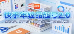 快手年轻品起号2.0:养号选品,剪辑封面,投流技巧,从0到爆单全流程-网创项目总站