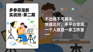 多参 宗漫剧实操班2.0-更新，不出镜不写脚本、快速出片、多平台变现，一个人就是一家工作室-网创项目总站