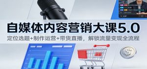 自媒体内容营销大课5.0：定位选题+制作运营+带货直播，解锁流量变现全流程-网创项目总站