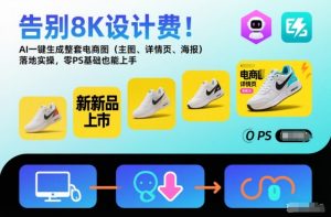告别8K设计费！AI一键生成整套电商图(主图、详情页、海报)落地实操，零PS基础也能上手-网创项目总站