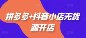 拼多多+抖音小店无货源开店，包括：选品、运营、基础、付费推广、爆款案例等(更新25年12月)-网创项目总站