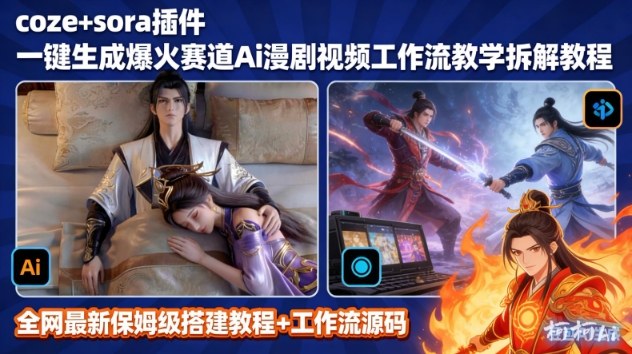 SORA2一键生成AI漫剧视频coze工作流搭建教程，小白轻松入局漫剧圈-网创项目总站