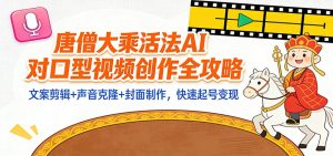 “大乘活法”AI对口型视频创作全攻略：文案剪辑+声音克隆+封面制作，快速起号变现-网创项目总站
