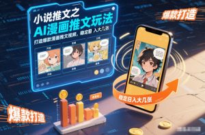 小说推文之AI漫画推文玩法，打造爆款漫画推文视频，稳定日入大几张-网创项目总站