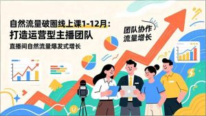 自然流量破圈线上课1-12月：打造运营型主播团队 直播间自然流量爆发式增长-网创项目总站
