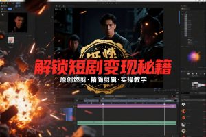 短剧拉新之原创燃剪精简剪辑实操课，解锁短剧变现秘籍-网创项目总站