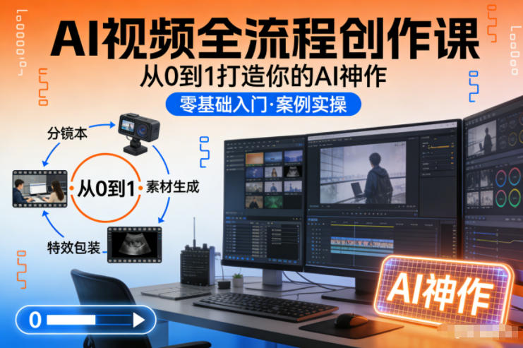 AI视频全流程创作课，从0到1打造你的AI神作-网创项目总站