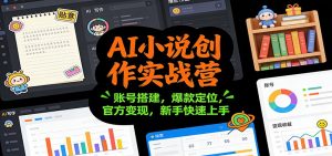 AI小说创作实战营：账号搭建，爆款定位，官方变现，新手快速上手-网创项目总站