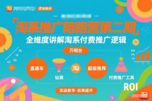 淘系推广陪跑营第二期，全维度讲解淘系付费推广逻辑-网创项目总站