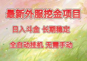 最新外服挖金项目，日入斗金，项目长期稳定，可放大操作，全自动运行，无需手动【揭秘】-网创项目总站