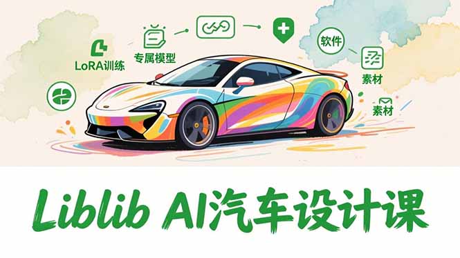 2025Liblib AI汽车设计课，文生图入门、LoRA训练、专属模型，快速上手【实战+解说+软件+素材】-网创项目总站