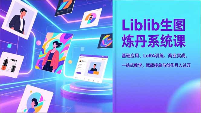 Liblib生图炼丹系统课，基础应用、LoRA训练、商业实战，一站式教学，赋能接单与创作月入过万-网创项目总站