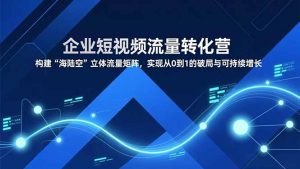 企业短视频流量转化营，构建“海陆空”立体流量矩阵，实现从0到1的破局与可持续增长-网创项目总站