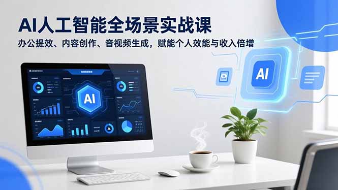 AI人工智能全场景实战课，办公提效、内容创作、音视频生成，赋能个人效能与收入倍增-网创项目总站