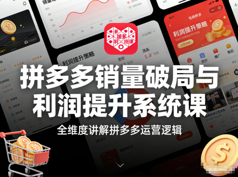 拼多多销量破局与利润提升系统课，全维度讲解拼多多运营逻辑-网创项目总站