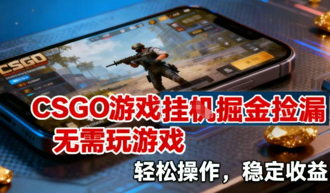 CSGO游戏挂G掘金捡漏，不需要玩游戏，操作简单，收益稳定【揭秘】-网创项目总站