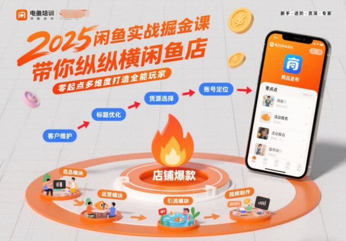 2025闲鱼实战掘金课，带你纵横闲鱼店，零起点多维度打造全能玩家-网创项目总站