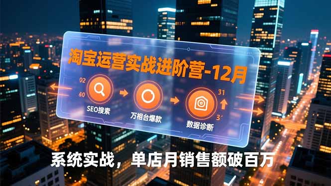 淘宝运营实战进阶营-12月：SEO搜索、万相台爆款、数据诊断，系统实战，单店月销售额破百万-网创项目总站