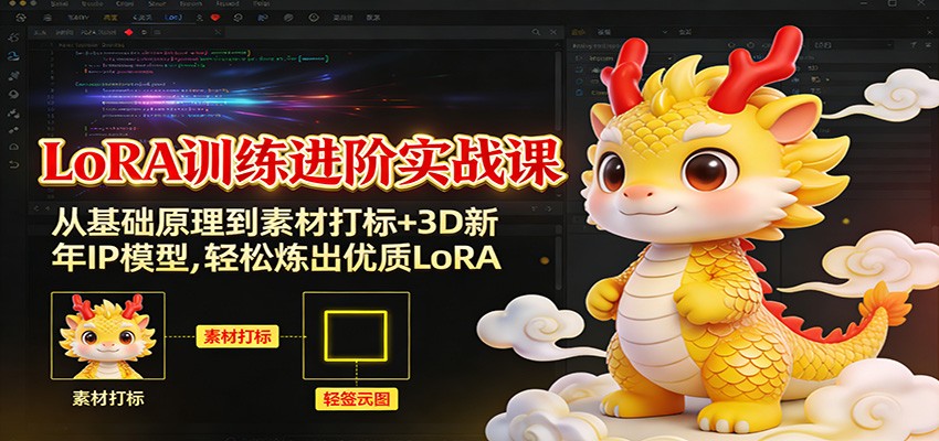 LoRA训练进阶实战课：从基础原理到素材打标+3D新年IP模型，轻松炼出优质LoRA-网创项目总站