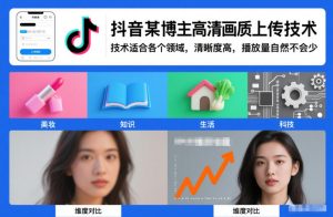 抖音某博主视频高清画质上传技术，技术适合各个领域，清晰度高，播放量自然不会少-网创项目总站