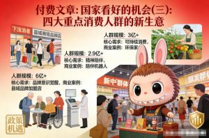 付费文章:国家看好的机会(三):四大重点消 费人群的新生意-网创项目总站