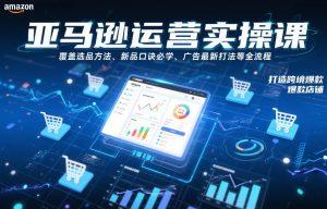 亚马逊运营实操课，覆盖选品方法、新品口诀必学、广告最新打法等全流程，打造跨境爆款店铺-网创项目总站