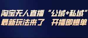 淘宝无人直播完整教程，公试+私域，最新玩法来了，开播即爆单-网创项目总站