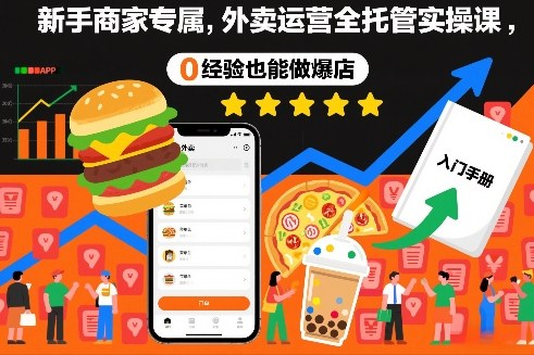 新手商家专属，外卖运营全托管实操课，0经验也能做爆店-网创项目总站