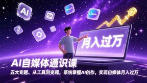 AI自媒体通识课，五大专题、从工具到变现，系统掌握AI创作，实现自媒体月入过万-网创项目总站