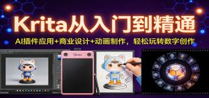 Krita从入门到精通：AI插件应用+商业设计+动画制作，轻松玩转数字创作-网创项目总站