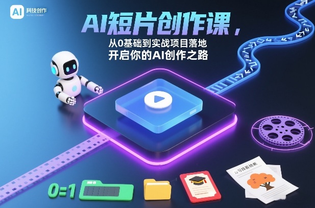 AI短片创作课，从0基础到实战项目落地，开启你的AI创作之路-网创项目总站