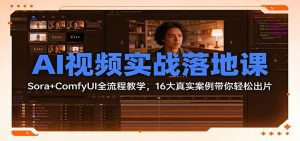 AI视频实战落地课：Sora+ComfyUI全流程教学，16大真实案例带你轻松出片-网创项目总站