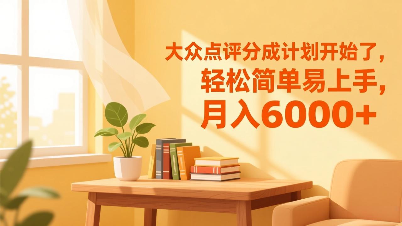 大众点评分成计划开始了，轻松简单易上手，月入6000+-网创项目总站