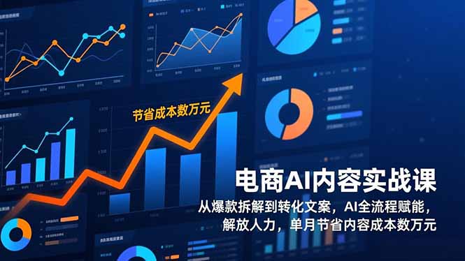 电商AI内容实战课，从爆款拆解到转化文案，AI全流程赋能，解放人力，单月节省内容成本数万元-网创项目总站