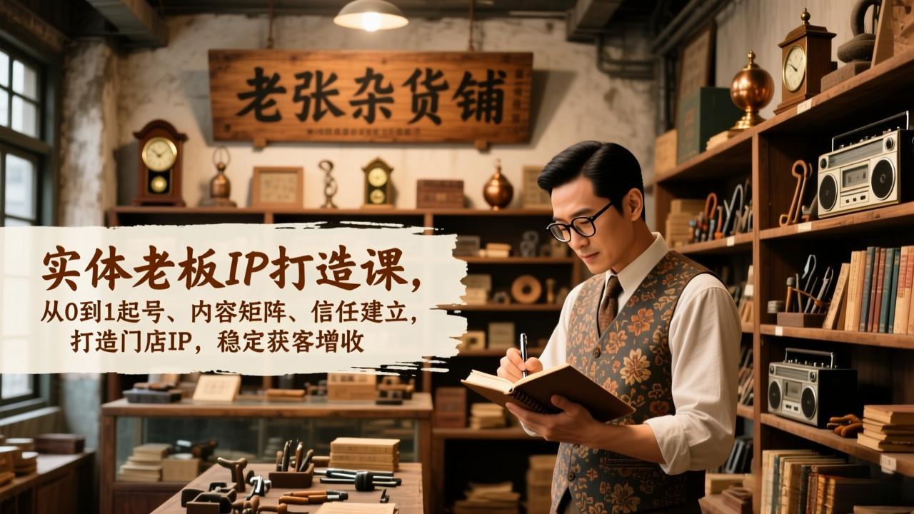 实体老板IP打造课，从0到1起号、内容矩阵、信任建立，打造门店IP，稳定获客增收-网创项目总站