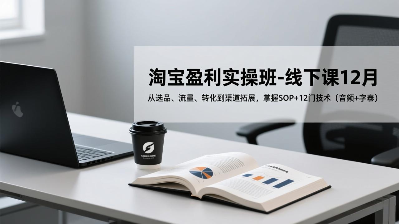 淘宝盈利实操班-线下课12月，从选品、流量、转化到渠道拓展，掌握SOP+12门技术(音频+字幕-网创项目总站