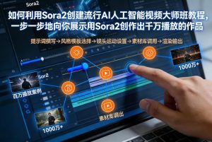 如何利用Sora2创建流行AI人工智能视频大师班，一步一步地向你展示用Sora2创作出千万播放的作品-网创项目总站